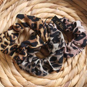 nOir Jewelry | Set of 3 Ombre Animal Leopard Print Scrunchies | NWT